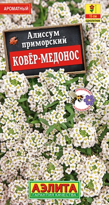 Алиссум приморский Ковер-Медонос (0,05г) - семена Аэлита