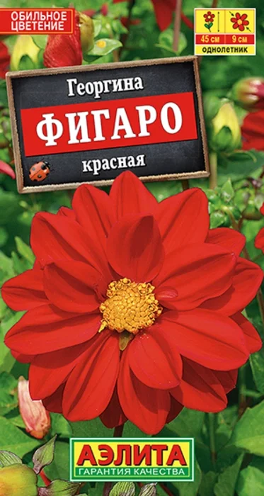Георгина Фигаро Красная (7 семян) - семена Аэлита