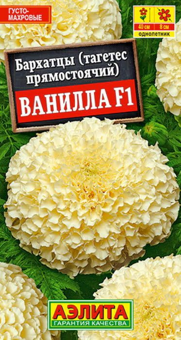 Бархатцы Ванилла F1 (7 семян) - семена Аэлита