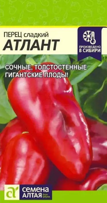 Перец сладкий Атлант (0,1г) - семена Алтая