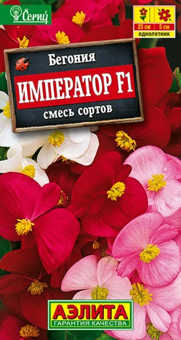 Бегония вечноцветущая Император, смесь F1 (10 семян) - семена Аэлита