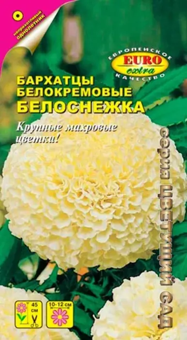 Бархатцы Белоснежка прямостоячие (0,05г) - семена Аэлита