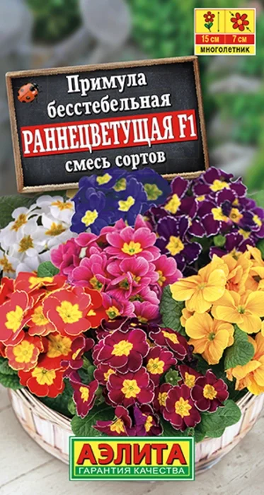 Примула Раннецветущая F1, смесь (7 семян) - семена Аэлита