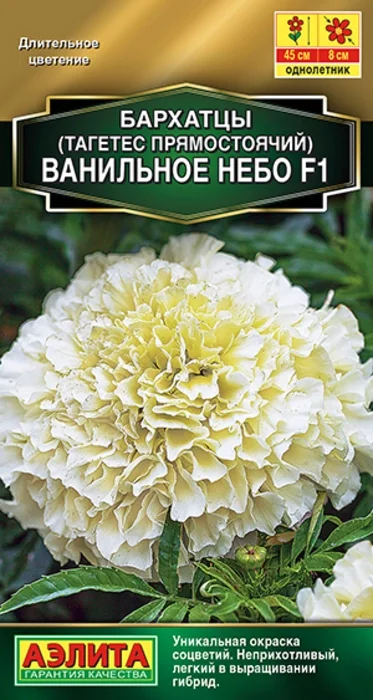Бархатцы Ванильное Небо F1 (7 семян) - семена Аэлита